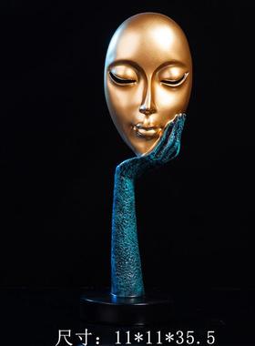 新款直销欧式创意迷你抽象艺术人脸面具摆件客厅家居装饰品摆设工