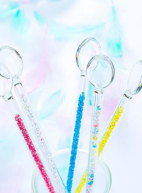 新款直销勺子玻璃搅拌棒耐热玻璃棒咖啡奶粉调酒送女友情人节礼物