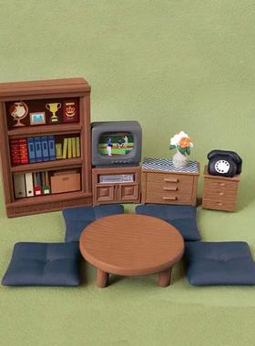 新款直销日式杂货zakka 家居微缩电视桌子家具树脂可爱小摆件礼品