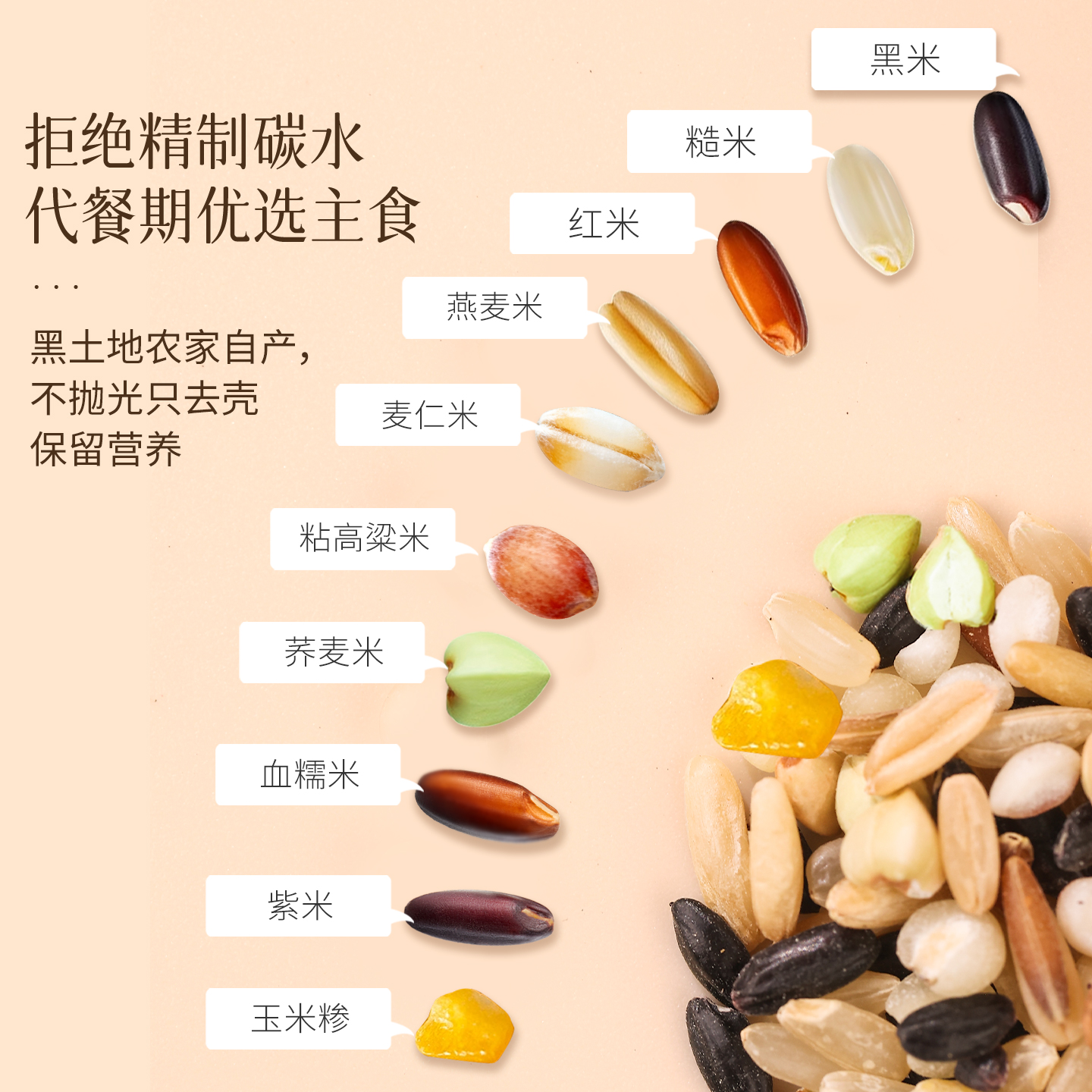 2025 New Rice Northeast Ten Color Brown Rice Low-Fat Whole Grain