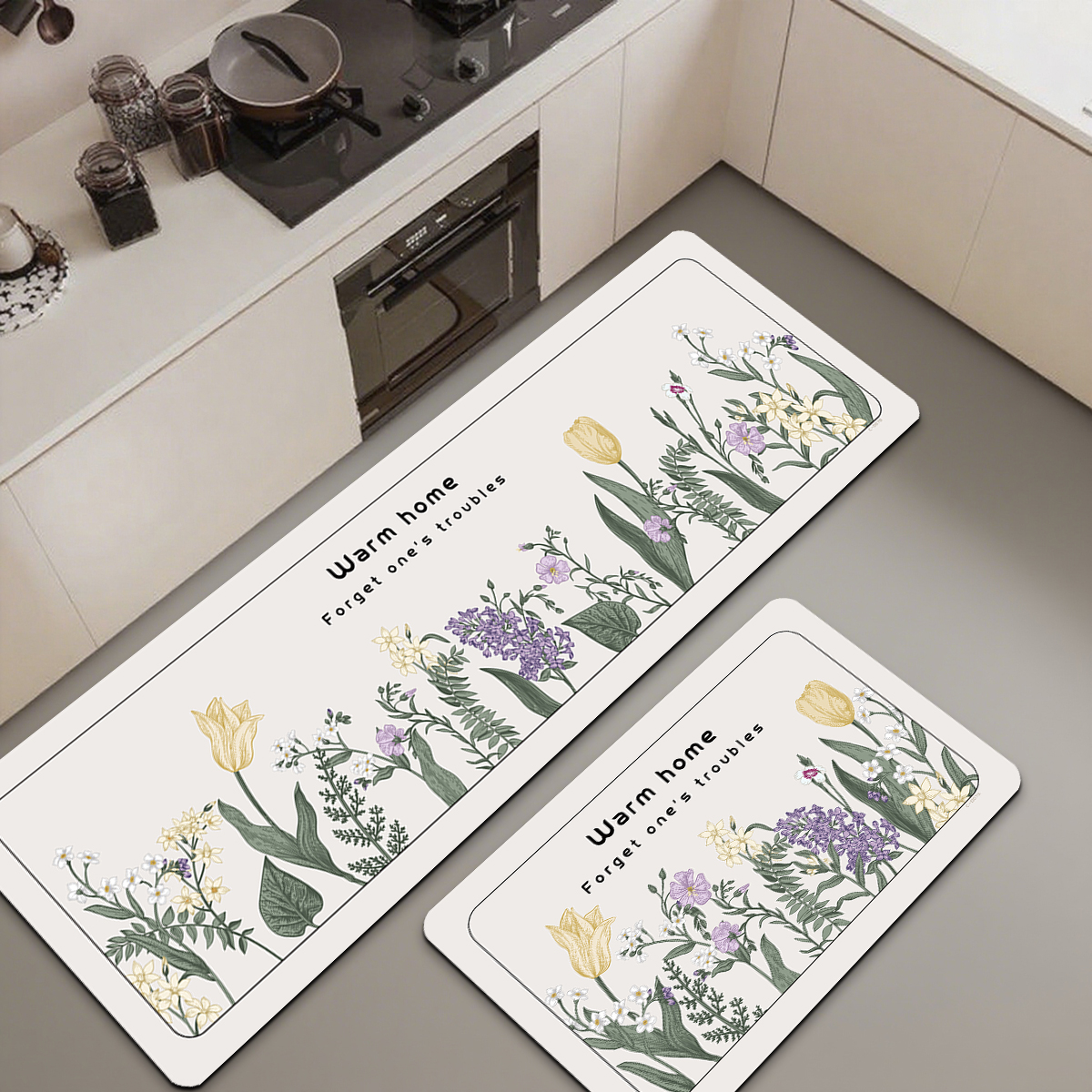 家用厨房地垫卫生间吸水速干耐脏防滑脚垫硅藻泥地垫速干垫子 - 图1