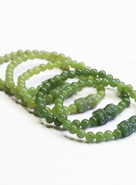 天然和田玉晴水手串绿度母玉石手链新中式爆款女款高级感首饰时尚