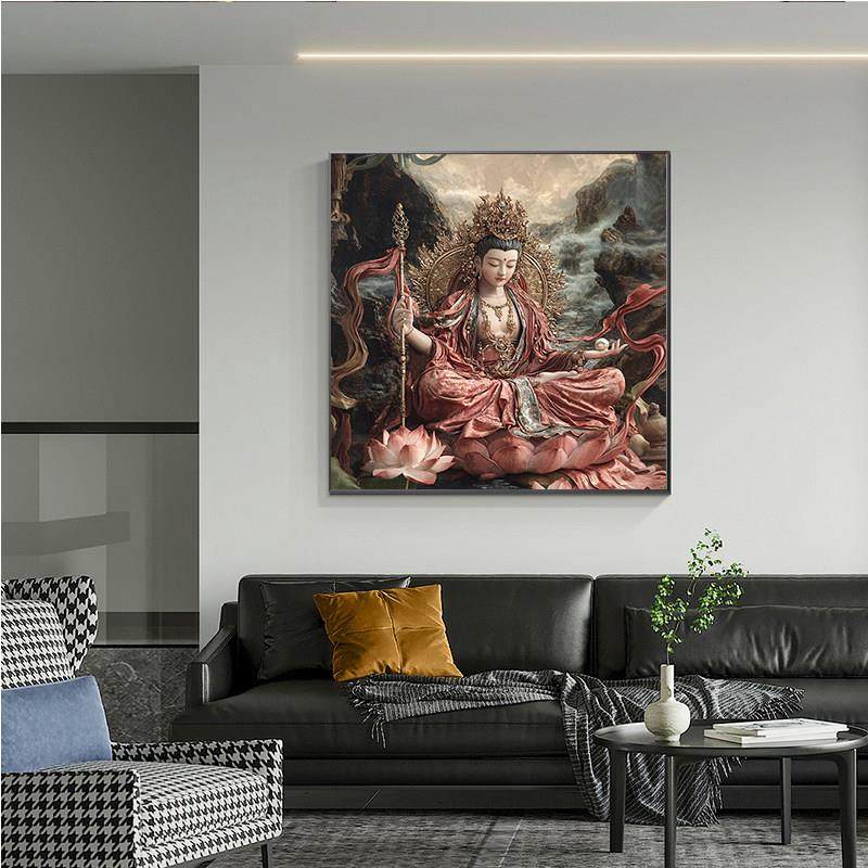 藏顶菩萨钻石画2025全新手工5D粘钻丝线全绣十字绣客厅装饰挂画,淘宝优惠券,粉丝福利购,淘宝优惠卷