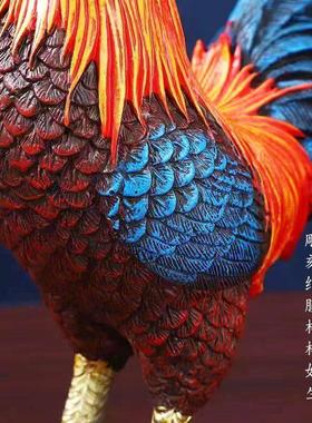 大公鸡摆件招财镇宅五彩红公鸡大吉大利开业乔迁新居客厅装饰品