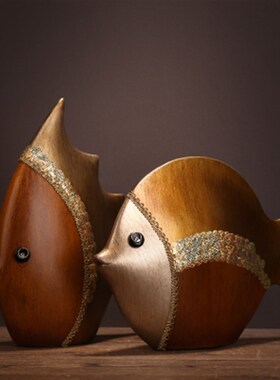 欧式摆件创意家居装饰品陶瓷客厅工艺品情侣鱼电视柜摆件结婚礼物