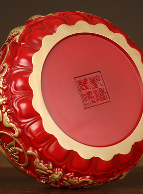 新品铜纯铜八福聚宝盆摆件男送办公室领导金色玄关元旦节客厅装饰