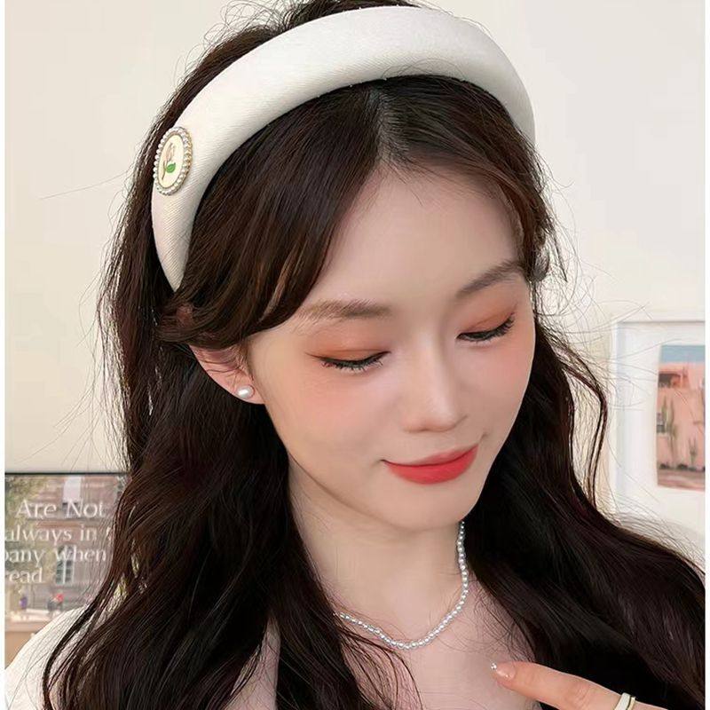 粉色高颅顶发箍女款2024新款高级感头箍外出百搭宽边压发发卡头饰,淘宝优惠券,粉丝福利购,淘宝优惠卷