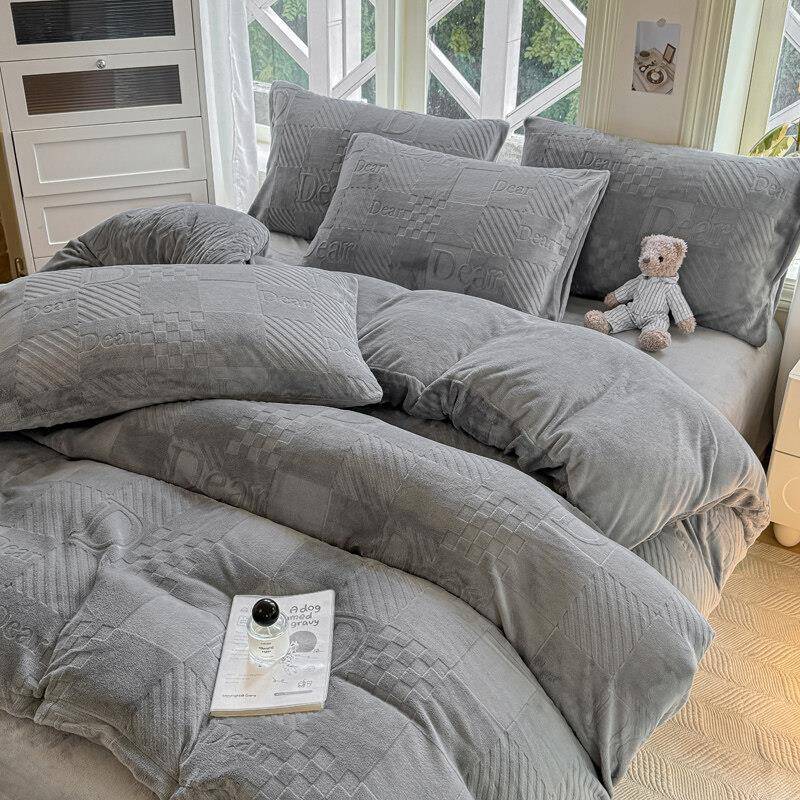 2024新款加厚牛奶绒被套单件a类150x200双面法兰绒珊瑚绒被罩冬季 - 图0