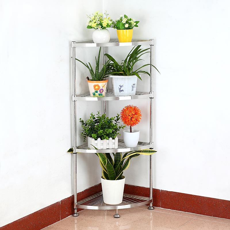 304不锈钢厨房用品锅架可调放锅架子转角架浴室墙角置物架收纳架 - 图1