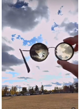 新款旋转减光偏光太阳镜9档可调节墨镜外线朋克圆个性滤镜网红