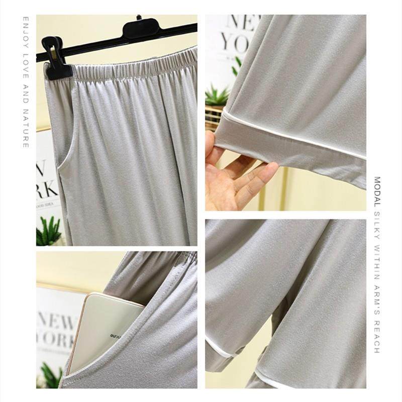 2024莫代尔男士睡裤宽松五分裤家居短裤大码带口袋休闲裤薄款夏季,淘宝优惠券,粉丝福利购,淘宝优惠卷