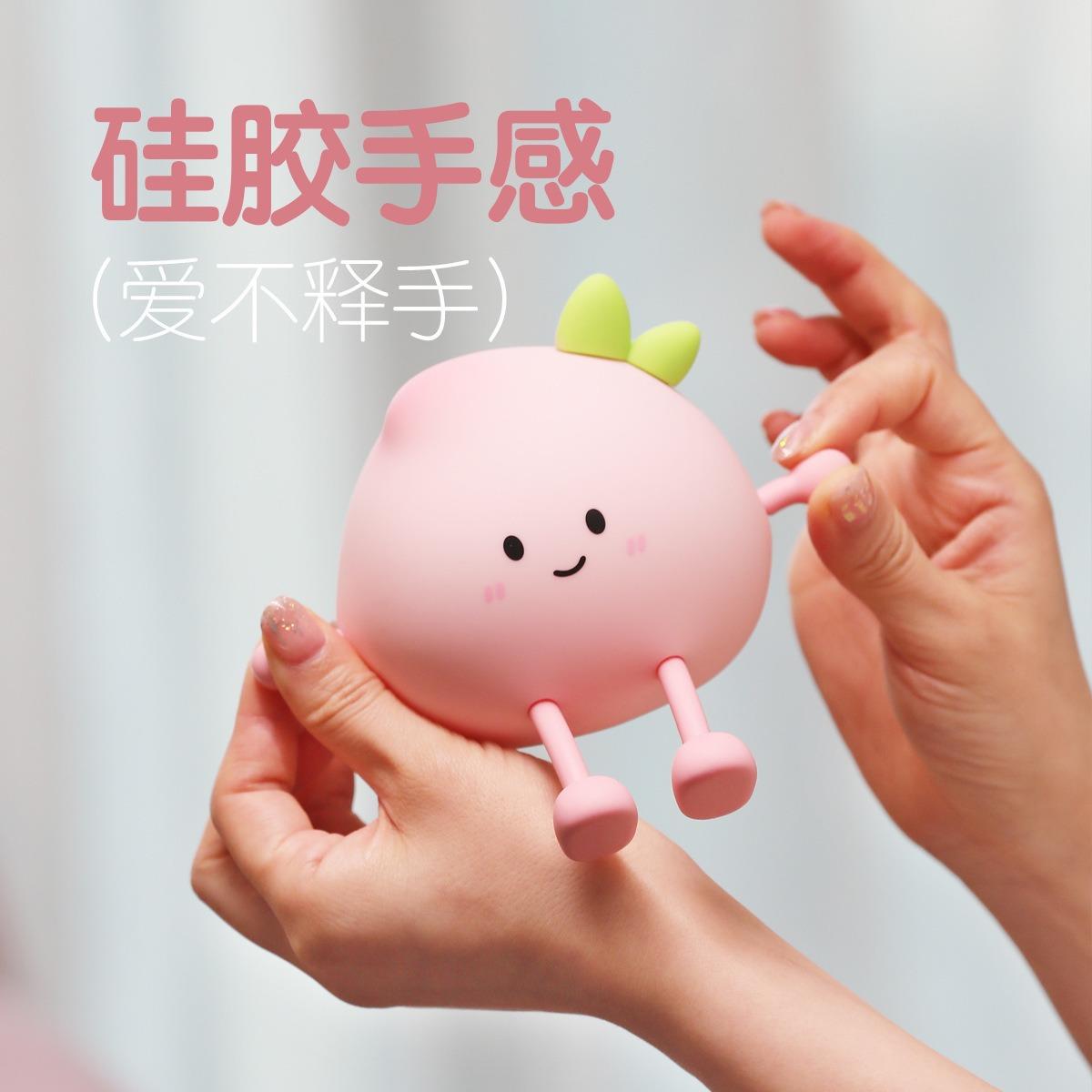 直销新款七彩硅胶小夜灯充电款卧室床头睡眠儿童伴睡婴儿喂奶护眼 - 图2