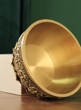 直销新款批聚宝盆摆件黄纯家用客厅装饰招聚铜制品工艺品财存钱罐