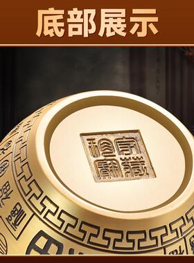 直销新款百福缸黄铜聚宝盆米缸书房桌面摆件家居装饰品现货招财