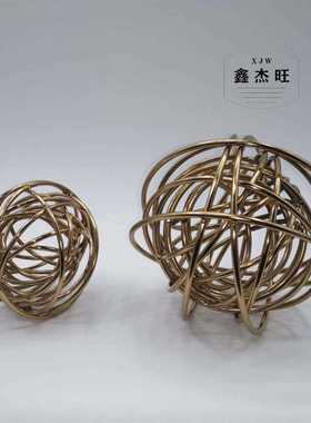 直销新款欧式轻奢金色金属摆件线球家居装饰现代简约工艺品现代简