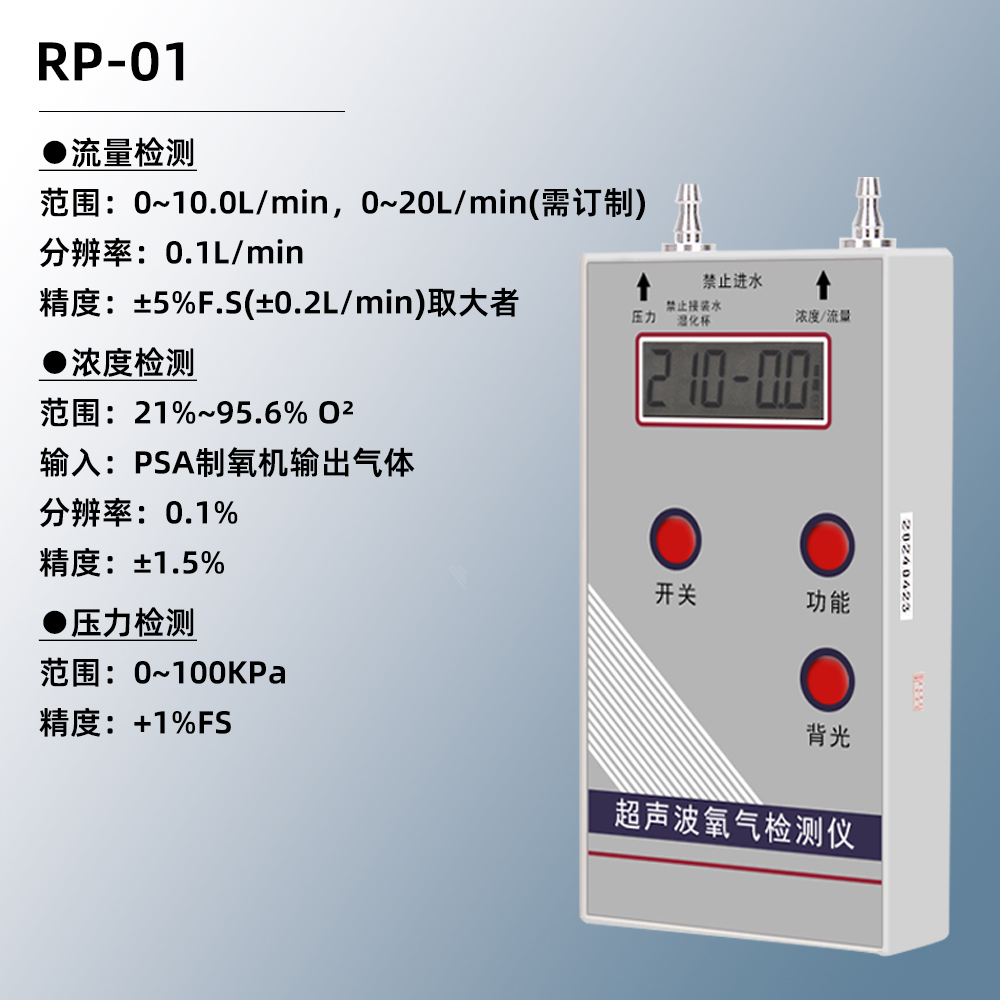 RP-01超声波氧气检测仪PSA制氧机氧气浓度流量压力检测便携可充电 - 图0