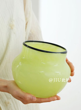 JIU此时 | 好看的插花琉璃瓶罐果盘组合软装适合餐桌情绪稳定摆件