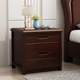 5V full solid wood bedside table modern Chinese black walnut small apartment bedroom storage storage bedside cabinet complete 62