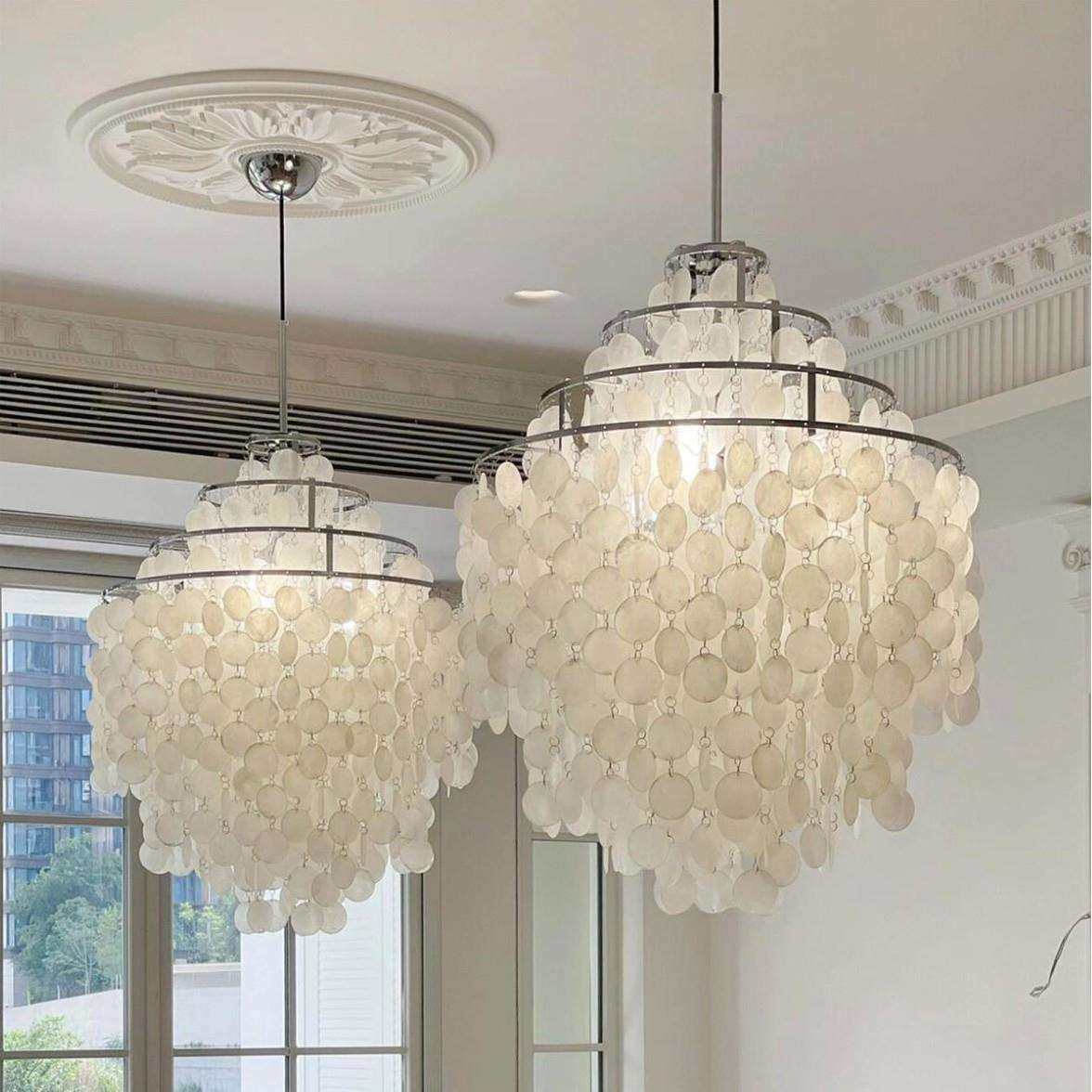 天然贝壳风铃吊灯现代简约欧式客厅别墅餐厅吊灯浪漫白色贝壳吊灯,淘宝优惠券,粉丝福利购,淘宝优惠卷