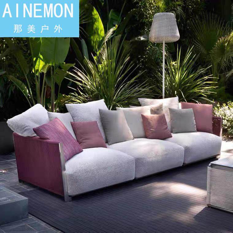 户外沙发组合庭院别墅绳编藤椅休闲设计师样品屋展示中心沙发防水,淘宝优惠券,粉丝福利购,淘宝优惠卷