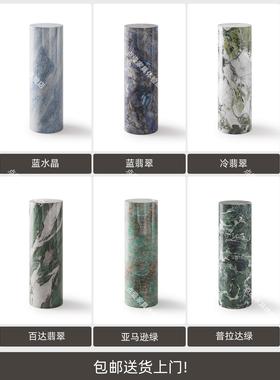 圆形立柱大理石摆件底座客厅落地高低展示台装饰墩子高端花架玄关