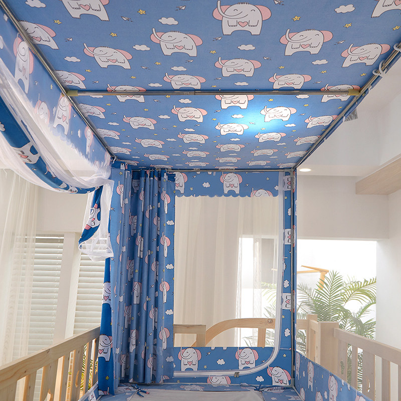 儿童子母床蚊帐家用遮光床帘一体式上下床双层床上铺下铺梯形1.5m,淘宝优惠券,粉丝福利购,淘宝优惠卷