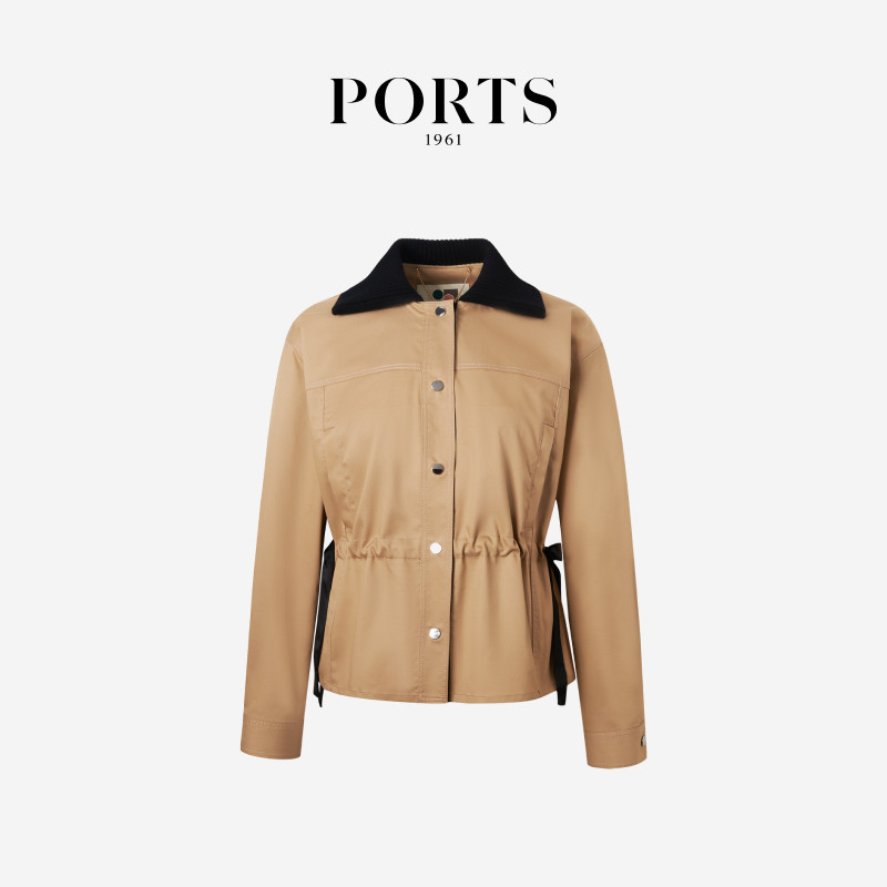 【6期免息】PORTS 1961女士抽绳时尚长袖夹克外套 绳长实拍商品图