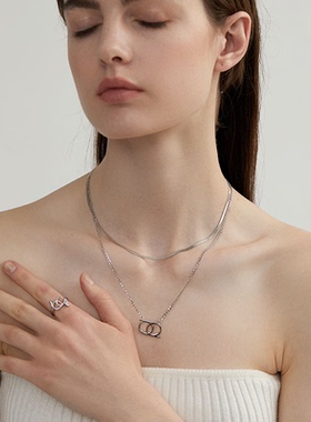 as said镜面交错开口戒 S925纯银戒指 通勤百搭开口指环