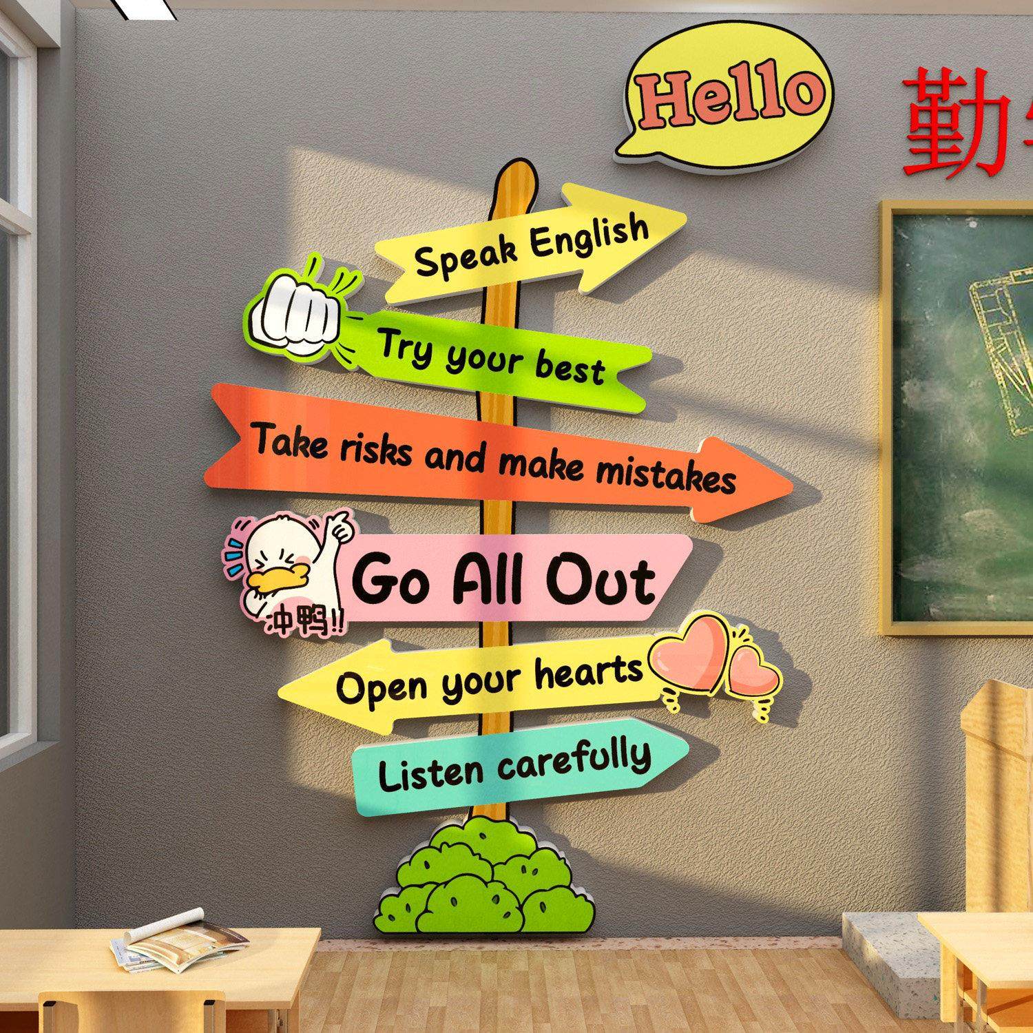 英语角教室布置装饰环创工作幼儿园托管班级文化培训机构墙面贴纸,淘宝优惠券,粉丝福利购,淘宝优惠卷