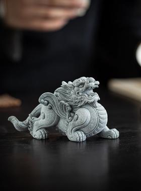 新中式招财貔貅一对摆件礼品镇宅家居客厅玄关桌面装饰品鱼缸造景