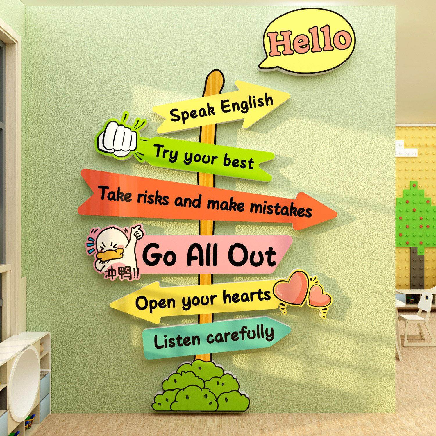 英语角教室布置装饰环创工作幼儿园托管班级文化培训机构墙面贴纸,淘宝优惠券,粉丝福利购,淘宝优惠卷