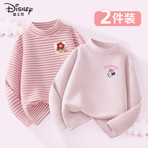迪士尼女童打底衫校服内搭洋气加厚2025新款女孩保暖长袖儿童冬装 - 图0