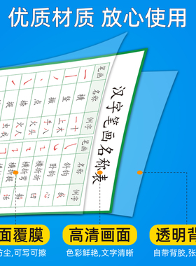 幼小衔接汉字笔画自粘墙贴