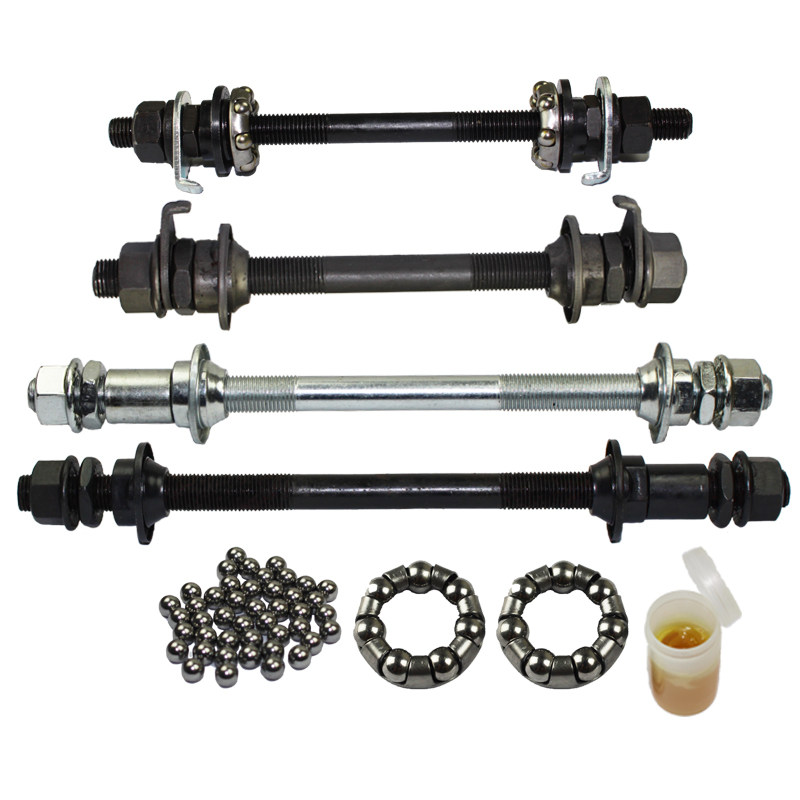 自行车实心轴前后轮轴滚珠花鼓轴芯山地车变速螺丝杆钢珠架童配件,淘宝优惠券,粉丝福利购,淘宝优惠卷