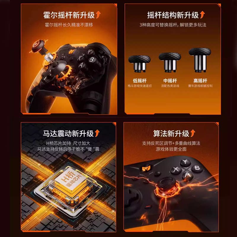 原神钥匙扣BIGBIGWON 墨将烈风双霍尔游戏手柄pc电脑版steam无线蓝牙手柄ns艾尔登法环pro原神switch黑神话悟空手柄