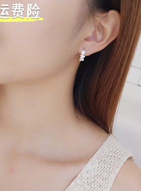 【防过敏】S925银桃花锆石耳环女
