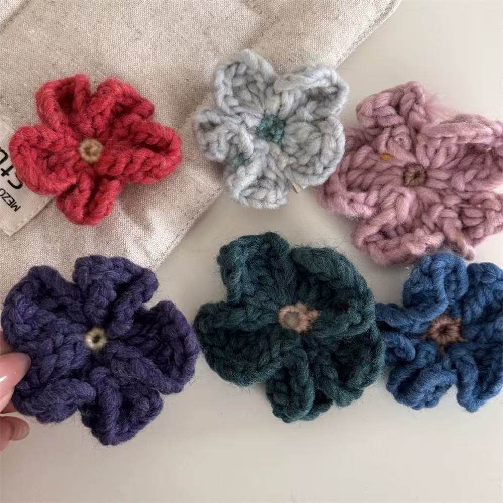 可爱蓝色针织毛线花朵侧边夹早春高级感发夹2025新款发卡刘海夹女,淘宝优惠券,粉丝福利购,淘宝优惠卷