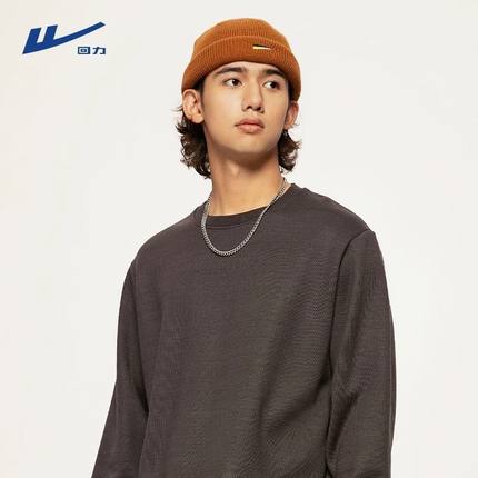 回力冬季特惠毛衣男新款加绒加厚休闲针织衫居家出行蓄热保暖上衣