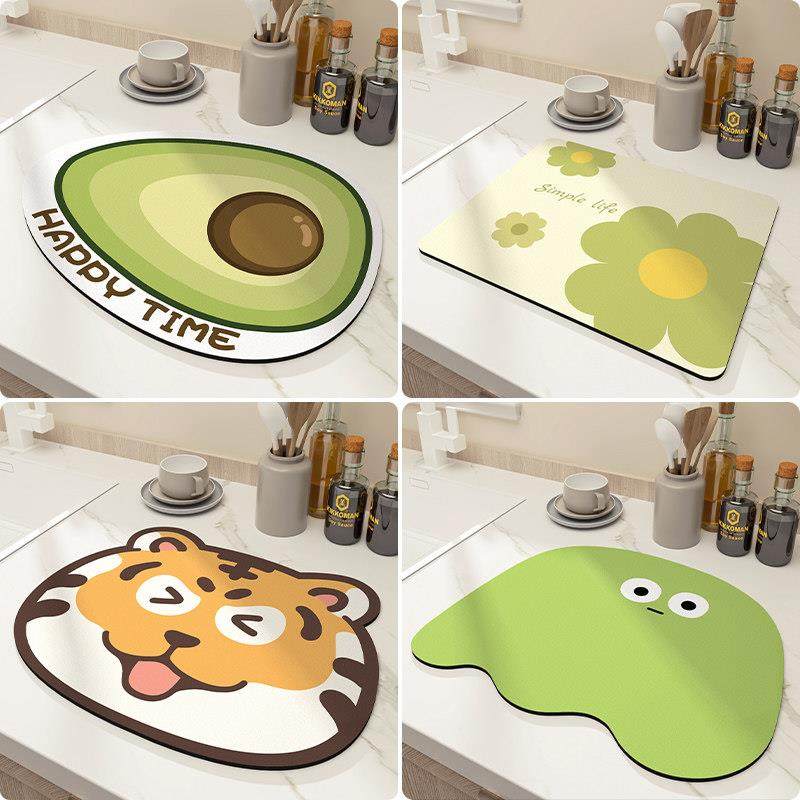 厨房地垫台面沥水垫碗盘矽藻泥软垫吸水速干 干垫家用吧台杯子隔,淘宝优惠券,粉丝福利购,淘宝优惠卷