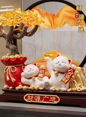 摇钱树流沙画幸运猫装饰品房子进入仪式用品搬到新家桌面客厅入口