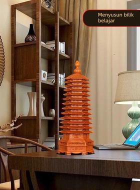 文昌塔摆件13层家居书房办公室卧室书桌九层十三层彷木质装饰笔筒