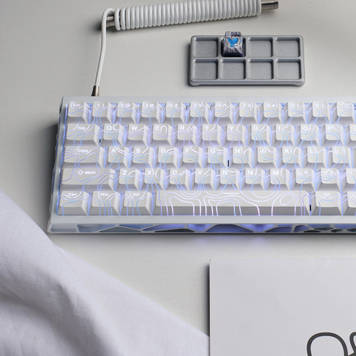 正刻等高线5.0键帽白色透光PBT材质双色注塑原厂高度 - 图1