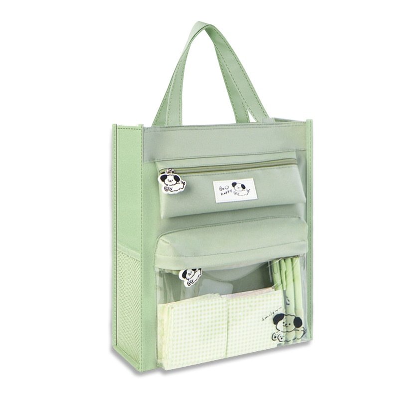 透明补课拎书袋帆布收纳式书包文件袋纯拉链手提美术简约小学生,淘宝优惠券,粉丝福利购,淘宝优惠卷