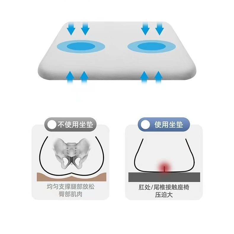 屁股痛久坐学生教室冰丝凳子座垫屁垫记忆棉坐垫办公室椅子椅垫防