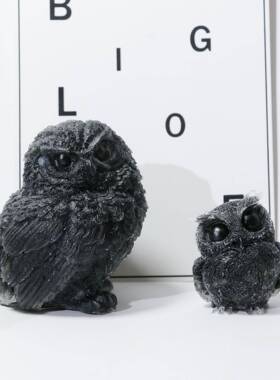 创意脂猫鹰头动物公仔摆件水家晶滴胶桌面车载SJHH330开业居装树