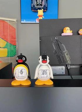 反派可爱多pingu企鹅万年历按压日历桌面卡通可爱家居装饰品摆件