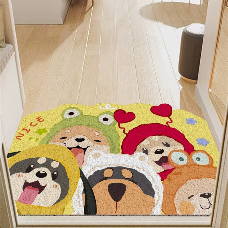 卡通入户丝圈地垫欢迎回家防滑蹭土门厅脚垫可除尘入户门垫可裁剪,淘宝优惠券,粉丝福利购,淘宝优惠卷