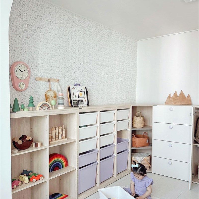 北欧奶油风儿童房成套家俱拐角收纳柜绘本架教具柜衣柜斗柜床环保,淘宝优惠券,粉丝福利购,淘宝优惠卷