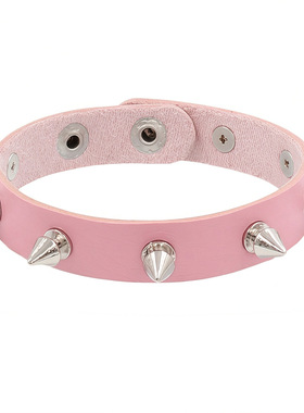 环保PU皮朋克铆钉情侣手链