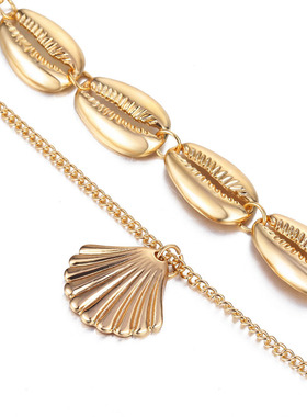 慕尚贝壳多层项链锁骨链女士沙滩ins风格网红同款颈链首饰MS316